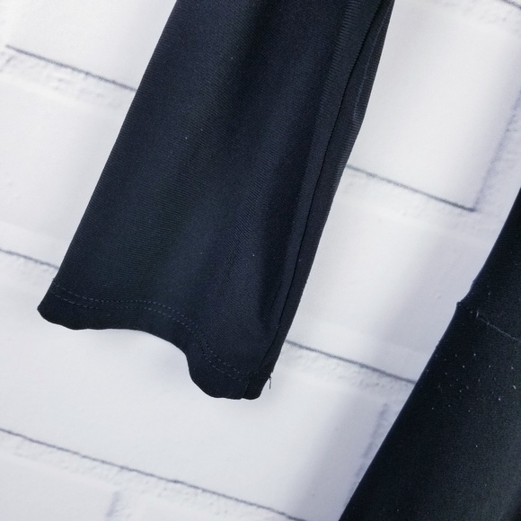 Womens‎ Long Sleeve Black Wrap Dress Size XS/S Midi V-Neck Career BMoss - Picture 6 of 9